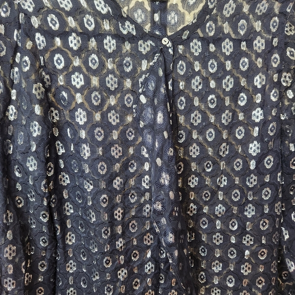 Maison Scotch & Soda Silk Metallic Long Sleeve Button Down Shirt - Picture 4 of 5